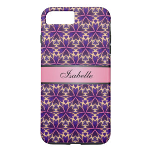 Abstract Flowers Pink Personalised Name v2 Case-Mate iPhone Case