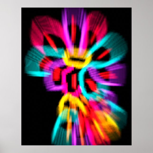 Abstract flowers poster (Front)