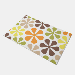 Abstract Flowers Retro Colours Doormat