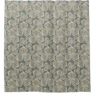 abstract flowers seamless golden grey + your ideas shower curtain