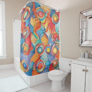Abstract Flowers Shower Curtain
