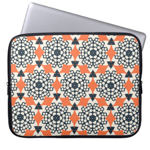 Abstract Flowers: Simple Geometric Vintage Laptop Sleeve