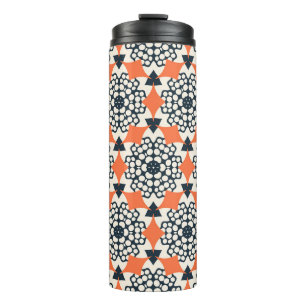 Abstract Flowers: Simple Geometric Vintage Thermal Tumbler