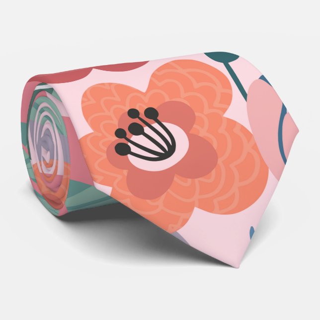 Abstract Flowers  Tie (Rolled)
