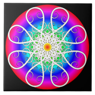 Abstract Flowers Tile