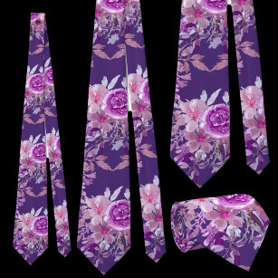 Abstract Flowers, Violet Tie