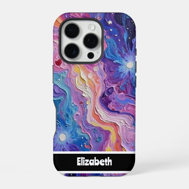 Abstract Flowing Colours Customisable iPhone Case (Back)