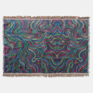 Abstract Flowing River Jewel Tone Oil Blankets