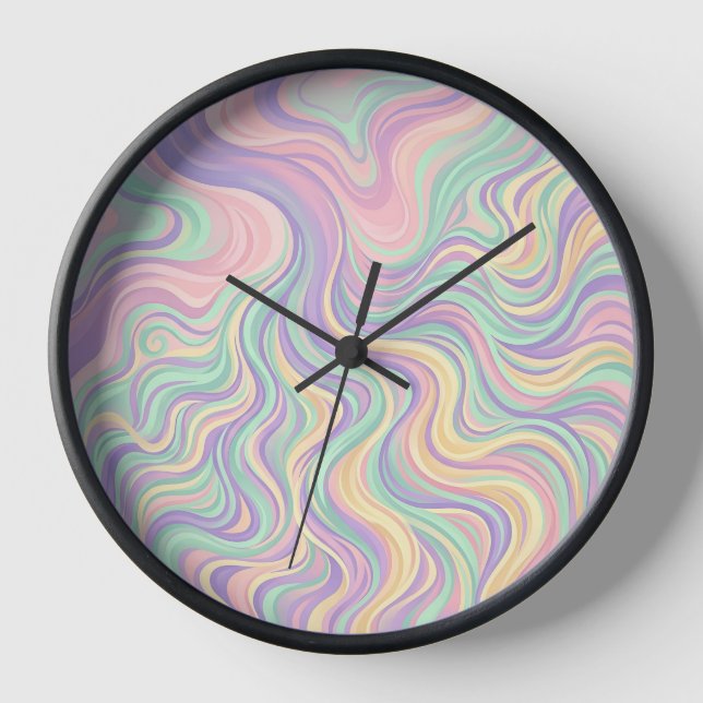 Abstract Flowing River Pastel Art Clocks (Front)
