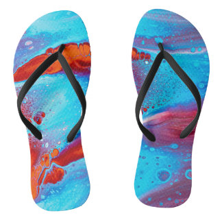 abstract fluid art jandals
