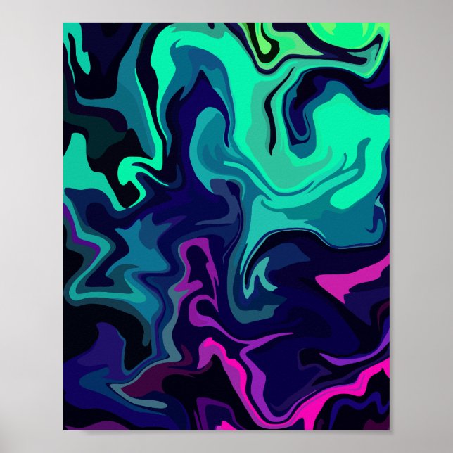 Abstract Fluid Art with Vibrant Colours  Poster (Front)