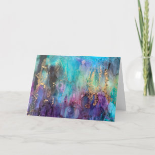 Abstract fluid artwork card blank