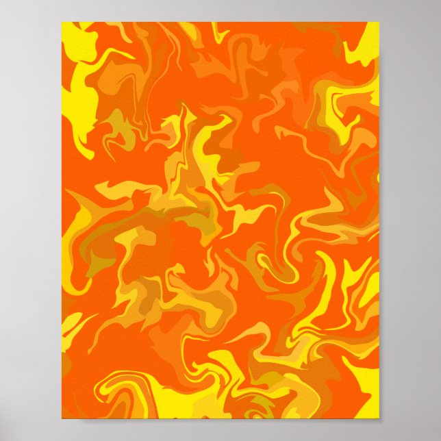 Abstract Fluid Design with Warm Tones Poster (Front)