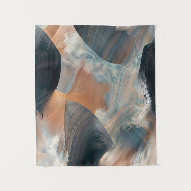 Abstract Fluid Dreamscape Flow Art Tapestry (Front)