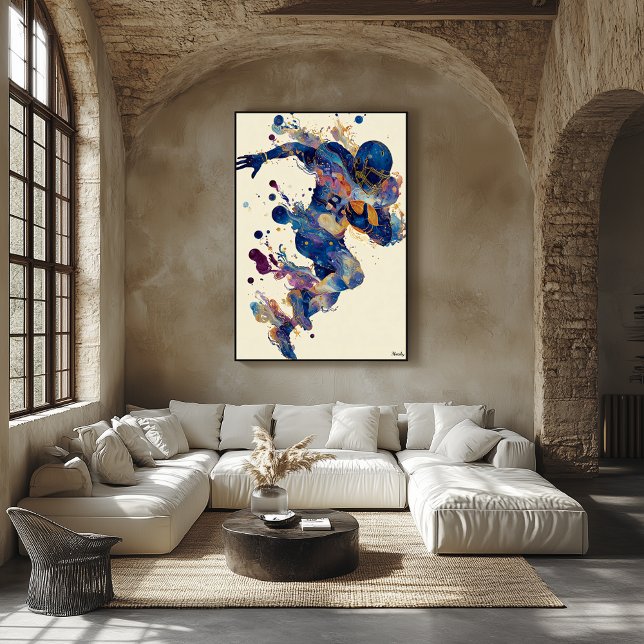 Abstract Fluid Ink Football Player – Expressive  Poster (Creator Uploaded)