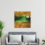Abstract Fluid Paint Faux Gold Metallic Foil Green Canvas Print<br><div class="desc">Modern abstract wrapped canvas print design featuring a faux gold metallic foil and emerald green abstract background.</div>