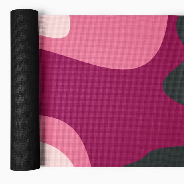 Abstract Fluid Shapes Pink Blush Yoga Mat (Creator Uploaded)