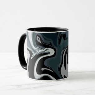 Abstract Fluidity in Monochrome Swirls  Mug