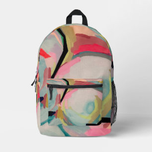 Abstract Fluro Acrylic Painting Printed Backpack