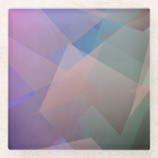 Abstract Flying Particles | Geometrical Shapes Glass Coaster (Front)