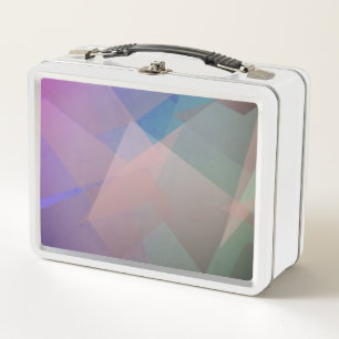 Abstract Flying Particles Geometrical Shapes Metal Lunch Box