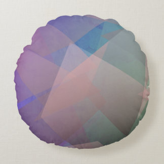 Abstract Flying Particles | Geometrical Shapes Round Cushion