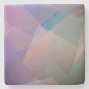 Abstract Flying Particles Geometrical Shapes Stone Coaster