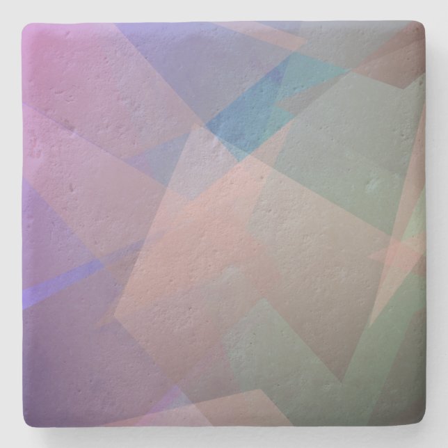 Abstract Flying Particles | Geometrical Shapes Stone Coaster (Front)