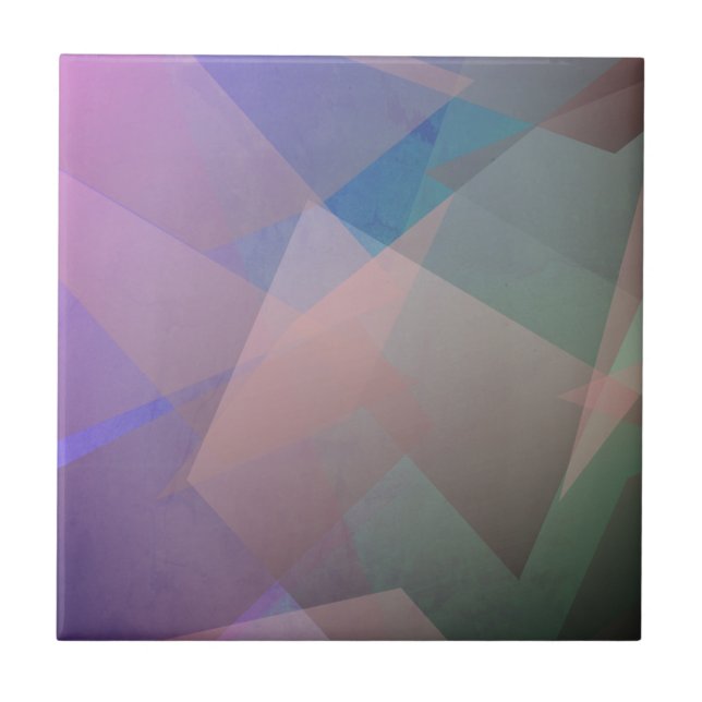 Abstract Flying Particles | Geometrical Shapes Tile (Front)