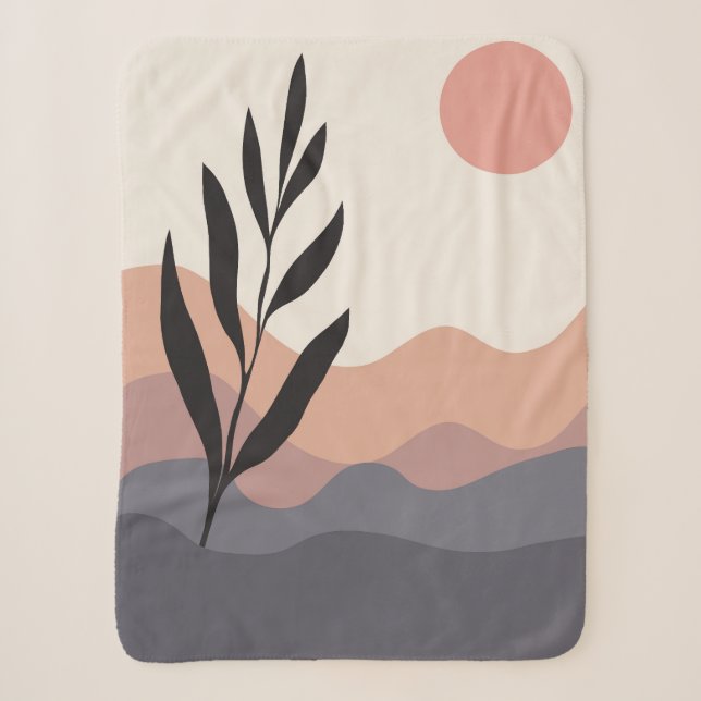  Abstract foliage line art drawing  Sherpa Blanket (Front)