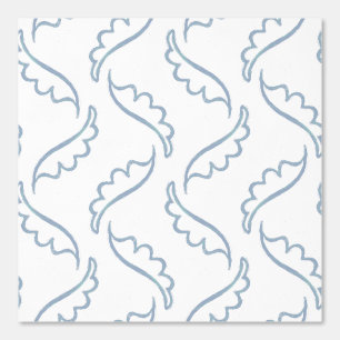 Abstract Foliage Modern Light White and Blue Wallpaper