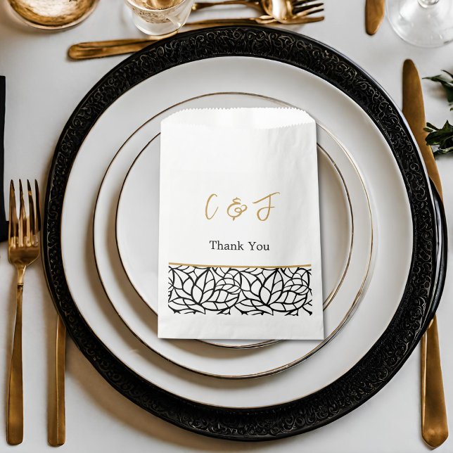 Abstract Foliage Pattern Border Favour Bags (Abstract Foliage Pattern Border Favor Bag)