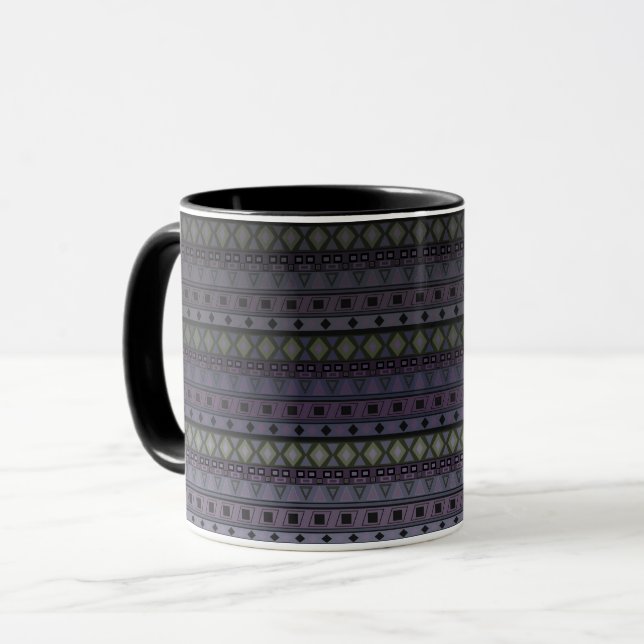 Abstract folk african ethno traditional native tri mug (Front Left)