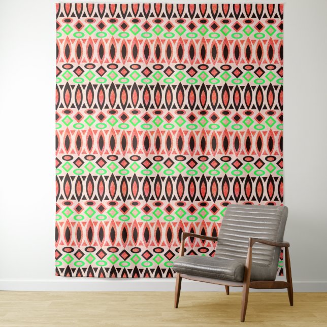 Abstract folk african ethno traditional native tri tapestry (In Situ)