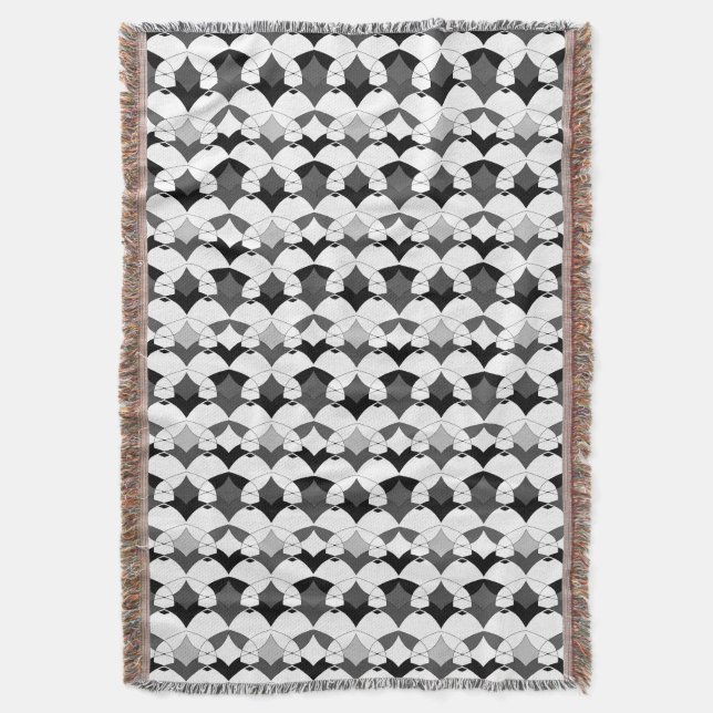 Abstract folk african ethno traditional native tri throw blanket (Front Vertical)