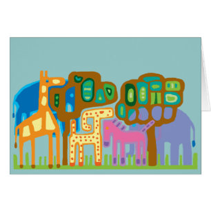 Abstract folk art African animals