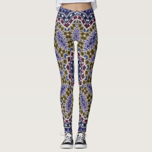 Abstract folk mandala ethno traditional ornamental leggings