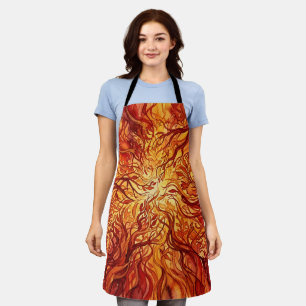 Abstract Forest Fire Watercolor Apron