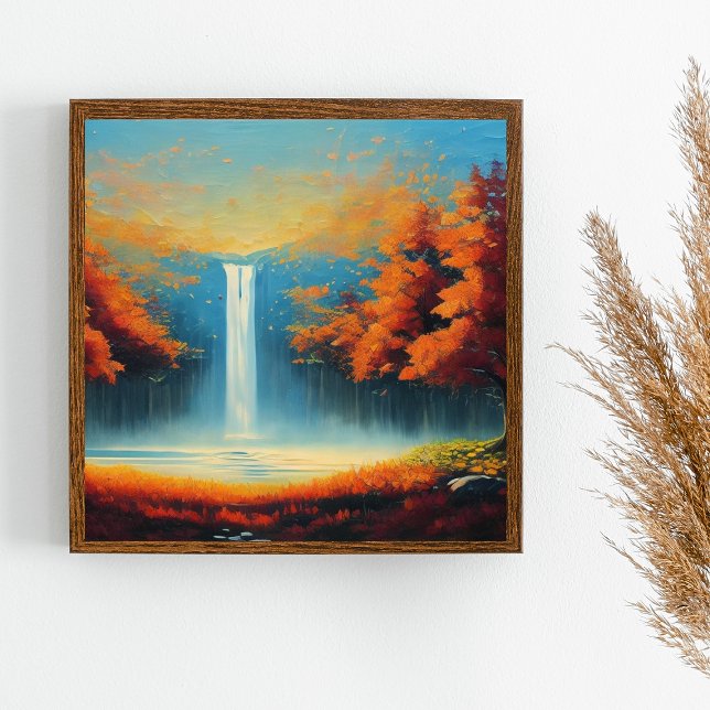 Abstract Forest Landscape Art with Autumn Trees Poster ("Captivating Colors: Abstract Autumn Tree Landscapes in Oil Paintings" "Expressive Tranquility)