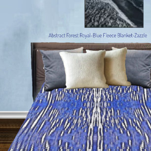 Abstract Forest Royal-Blue Fleece Blanket