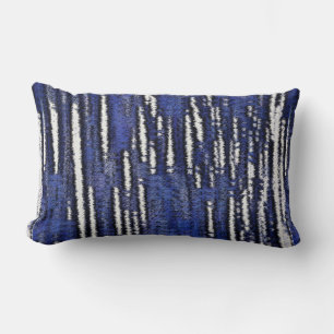Abstract Forest Royale-Blue Lumbar Cushion