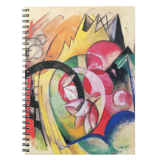 Abstract Forms (aka Coloured Flowers) by Franz Mar Spiral Notebook (Front)
