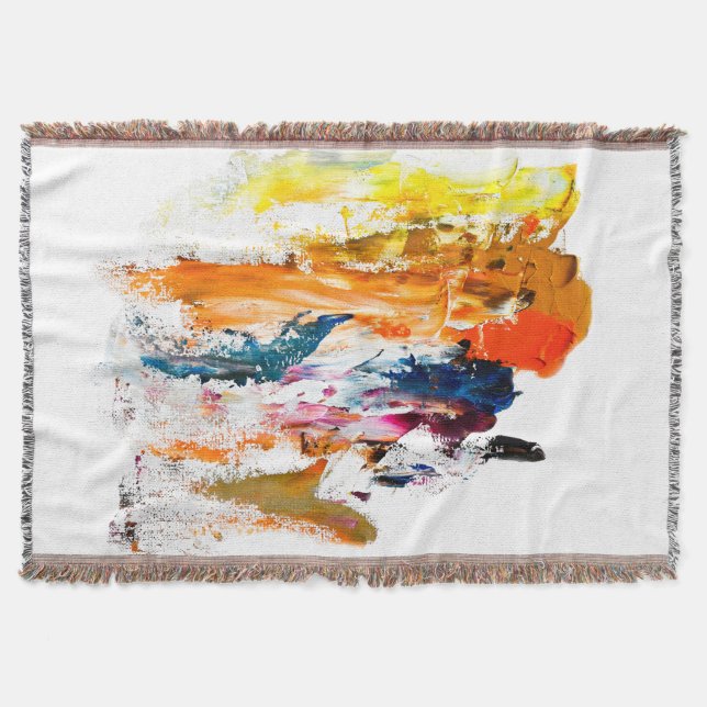 Abstract Forms Born from a Living Artist’s Palette Throw Blanket (Front)