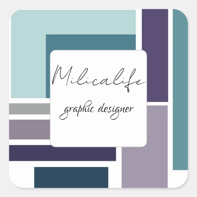 Abstract forms, social media square sticker (Front)