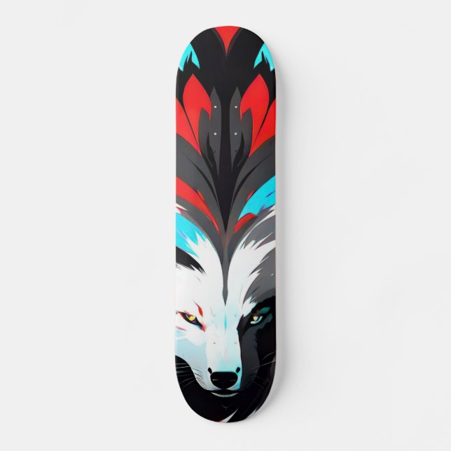 Abstract Fox Face Skateboard (Front)