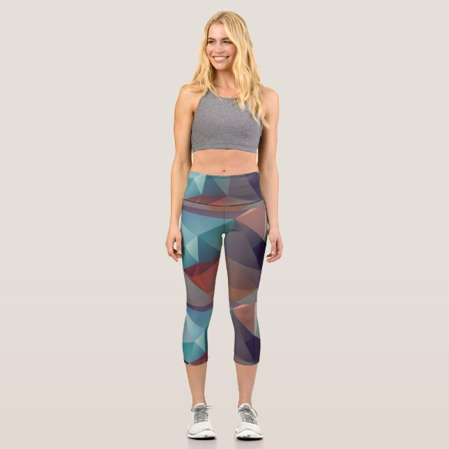Abstract fractal art digital art capri leggings (Front)