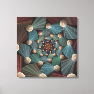 Abstract Fractal Art With Depth Brown Slate Blue Canvas Print