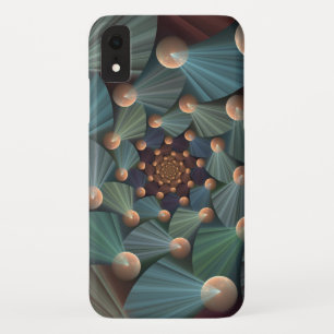 Abstract Fractal Art With Depth Brown Slate Blue Case-Mate iPhone Case