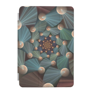Abstract Fractal Art With Depth Brown Slate Blue iPad Mini Cover
