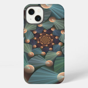 Abstract Fractal Art With Depth Brown Slate Blue iPhone 13 Case